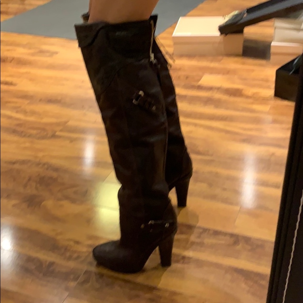 Marciano brown over the knee boot
